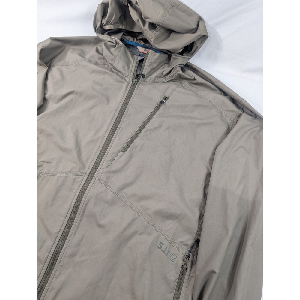 5.11 Tactical Cascadia Windbreaker  Size XXL  Hooded Jacket Green Lightweight